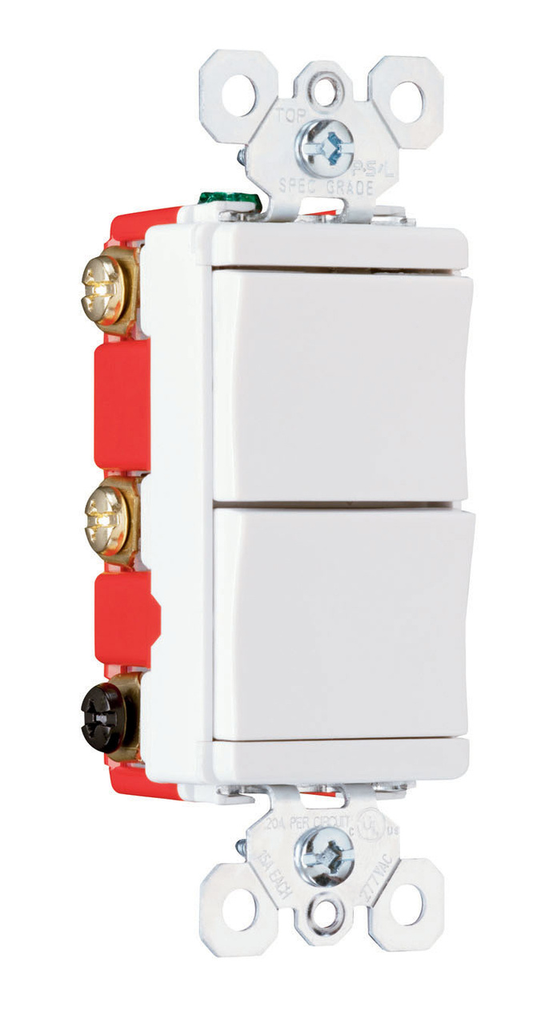 Product image for Pass & Seymour PS811-20W Decorator Combo 2 Switches, White