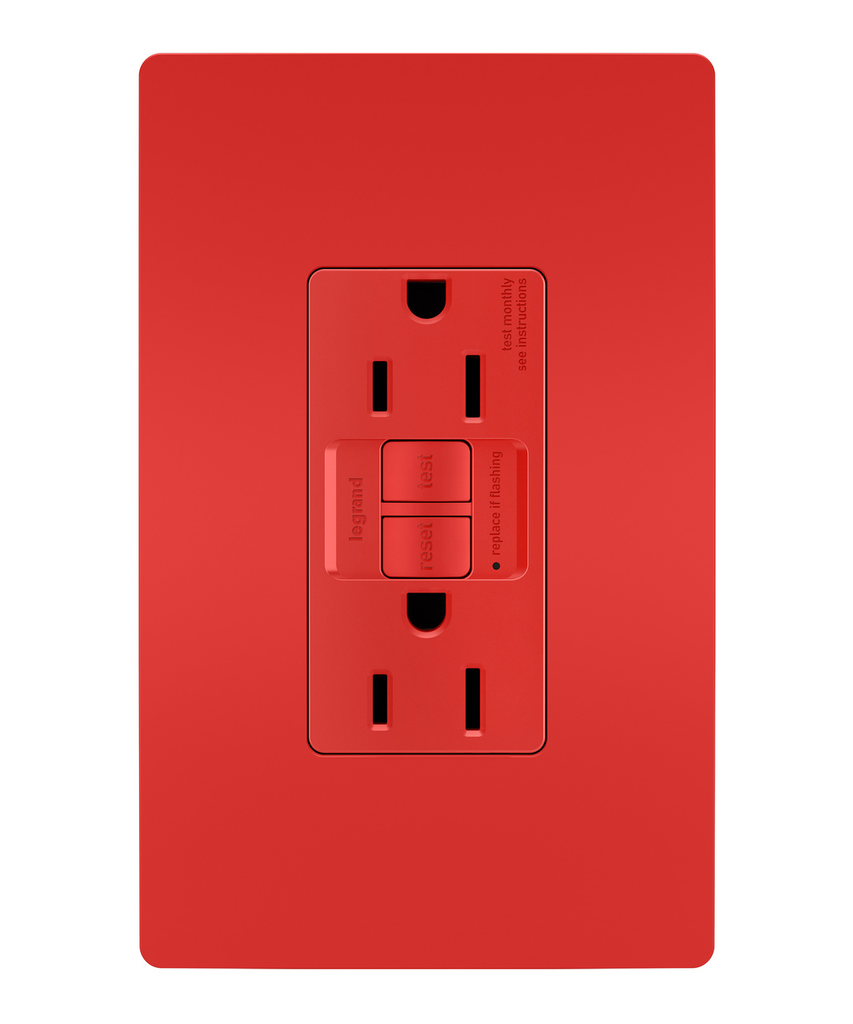 Product image for Pass & Seymour 1597-RED 15A 125V Self-Test GFCI Red