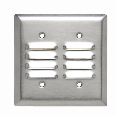 Product image for Pass & Seymour SS772 2Gang Wall Plate, 2-Horizontal Louver, Standard - 302/304 Stainless Steel