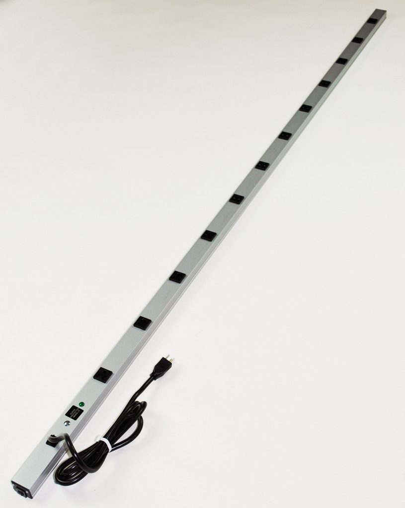 Product image for Wiremold 7712BCS CabinetMate Plug-In Outlet Center Unit / 120V/15A / 77" long / 12 O/L / 6' cord / Computer Grade Surge