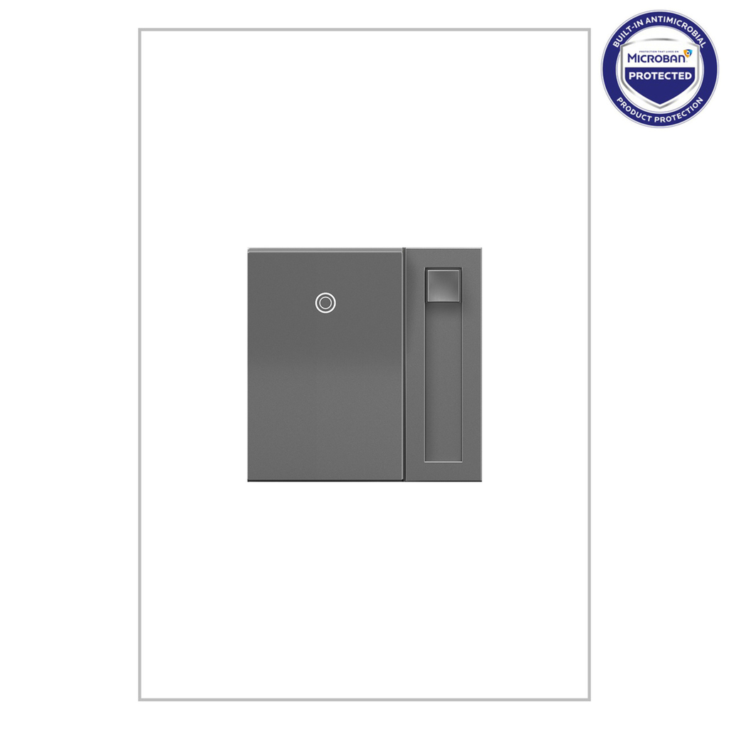 Product image for Pass & Seymour ADPD453L-M2 450W Paddle Dimmer Single Pole 3-Speed LED/CFL - Magnesium