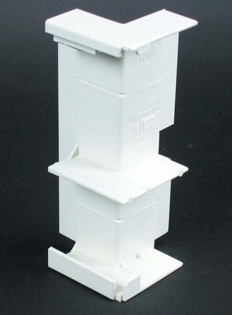 Product image for Wiremold 5018B 5-1/16" Non-Metallic Multiple Channel Raceway External Base Elbow