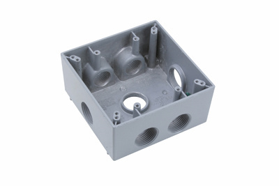 Product image for P&S WPB382 WP BOX 2G 7 HOLE 3/4 GY