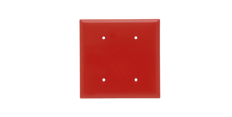Product image for Pass & Seymour SP24RED 2-Gang Blank Red Smooth Thermoset Plastic Standard Wallplate