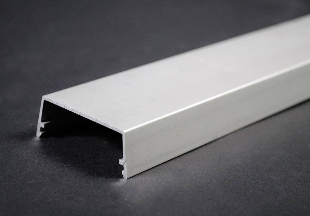 Product image for Wiremold AL2400C 5 Foot x 2" Satin Anodized Aluminum 1-Channel Raceway Cover