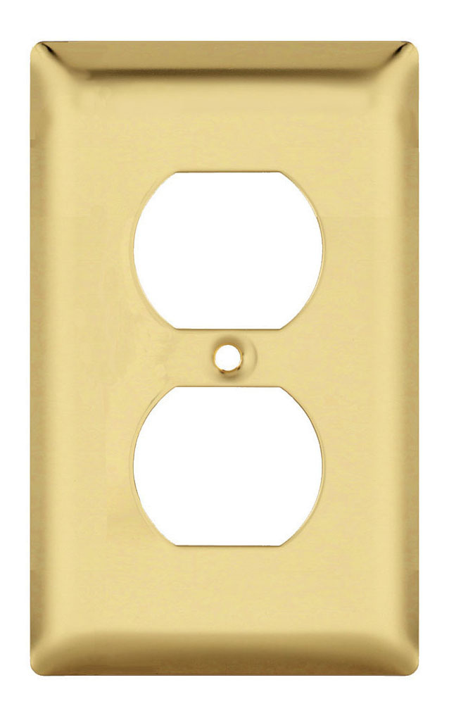 Product image for Pass & Seymour SB8-PB 1Gang Wall Plate, Duplex, Standard - Polished Brass