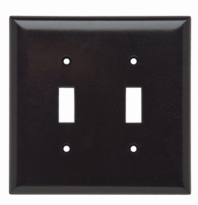 Product image for Pass & Seymour SPO2 2Gang Wall Plate, Toggle Switch, Jumbo - Brown