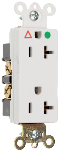 Product image for Pass & Seymour IG26362-HGW Isolated Ground Heavy-Duty Decorator Hospital Grade Duplex Receptacle, Back & Side Wire, 20A 125V - White