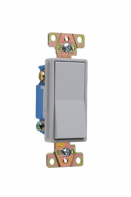Product image for Pass & Seymour 2603-GRY 3-Way Decorator Switch, 15A 120/277V, Back & Side Wire - Gray