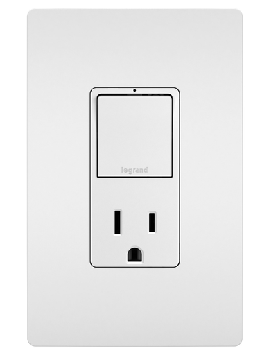 Mayer-DDS-radiant® Single Pole/3-Way Switch with 15A Tamper-Resistant Outlet, White-1