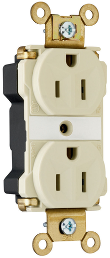 Product image for Pass & Seymour 5262-AI Industrial Extra Heavy-Duty Spec Grade Duplex Receptacle, Back & Side Wire, 15A 125V - Ivory