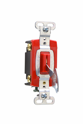 Product image for Pass & Seymour PS20AC4-REDL 4way Lock Switch, Back & Side Wire, 20A 120/277V - Red
