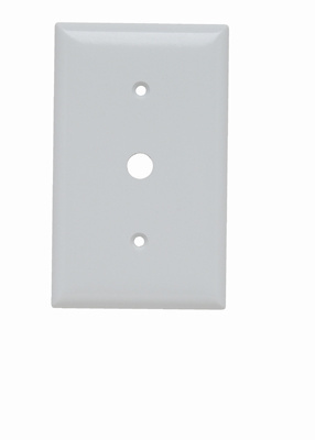 Product image for Pass & Seymour SP12W 1Gang Wall Plate, 13/32" Telephone / Cable Outlet, Strap Mount, Standard - White