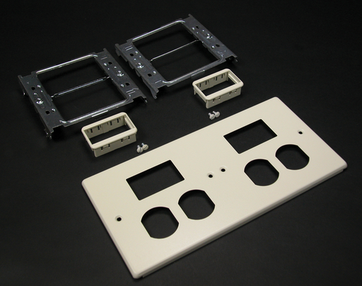 Product image for Wiremold G4047-2BBSS 4047-Series Four-Gang Cover Two Duplex and Two-Series II Mini Adapters