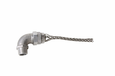Product image for Pass & Seymour CG40690 Strain Relief Deluxe Cord Grip, 1/2" Male 90deg, 0.310" - 0.375" Range