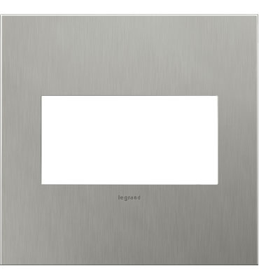 Product image for Pass & Seymour AWC2G-BS4 2-Gang 2-Module Wall Plate - Brushed Stainless Steel