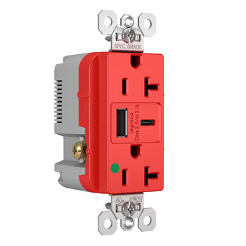 Product image for P&S TR20HUSBACRED 20A 125V DUP HGTR