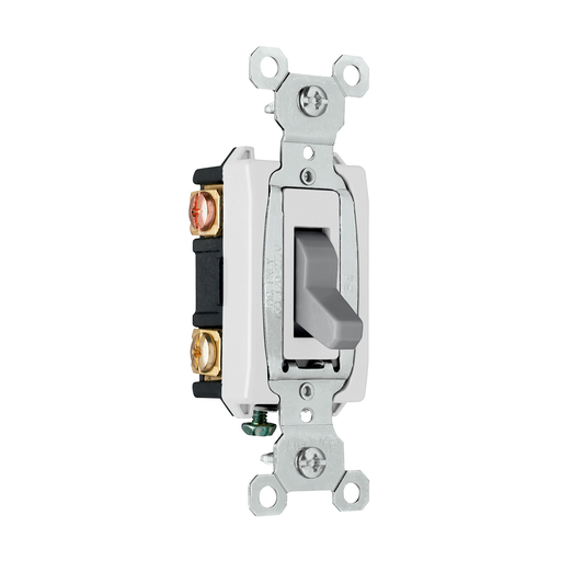 Product image for Pass & Seymour CSB15AC3-GRY Construction 3way Switch, Back & Side Wire, 15A 120/277V - Gray