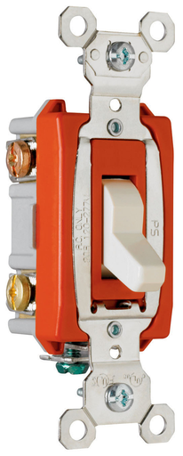 Product image for Pass & Seymour PS20AC3-LA 3way Toggle Switch, Back & Side Wire, 20A 120/277V - Light Almond