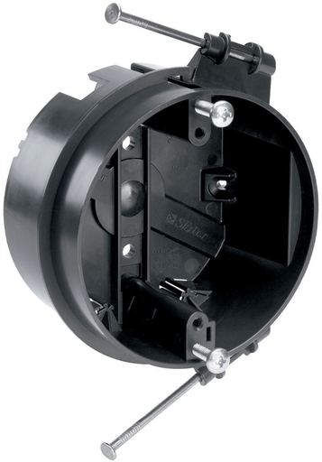 Product image for Pass & Seymour S120-RFAN 4 x 2-3/16 Inch 20.25 In. Impact Resistant Nylon Thermoplastic Round Ceiling Fan Box