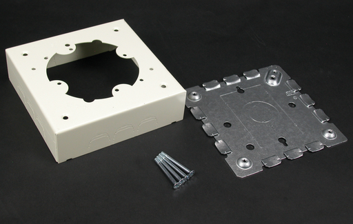 Product image for Wiremold V5735 4-3/4 x 4-3/4 x 1-3/8" Ivory Steel 1-Channel Raceway Distribution Box