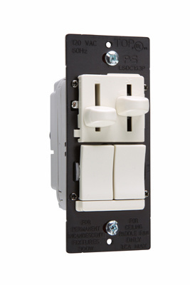Product image for Pass & Seymour LSDC163-PLAV Dual Fan Speed Control / Dimmer, Preset 3-speed/3way, 300W - Light Almond