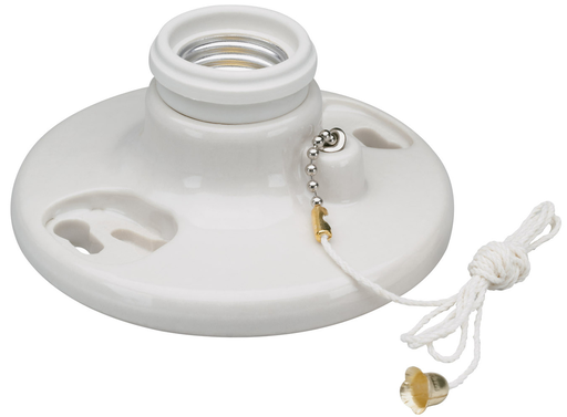 Product image for Pass & Seymour 284 250 Volt 250 W White Porcelain Medium Base Incandescent Lampholder