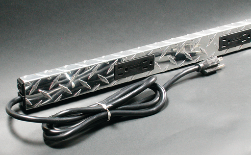 Product image for Wiremold PM48T 48" Steel 1-Channel 2-Piece Diamond Plate Multi-Outlet System Strip