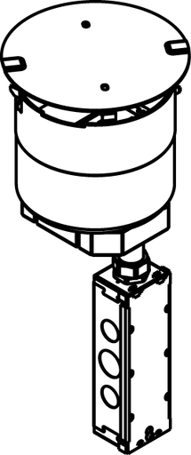 Product image for Wiremold 6STCP 6" Poke-Through Recessed Prewired Assembly with Disposable Plate
