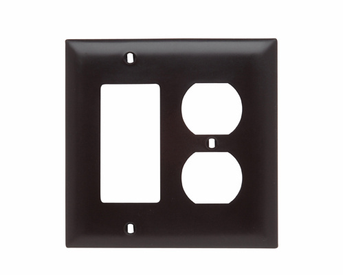 Product image for Pass & Seymour TP826 2Gang Wall Plate, Decorator / Duplex Receptacle, Nylon, Standard - Brown