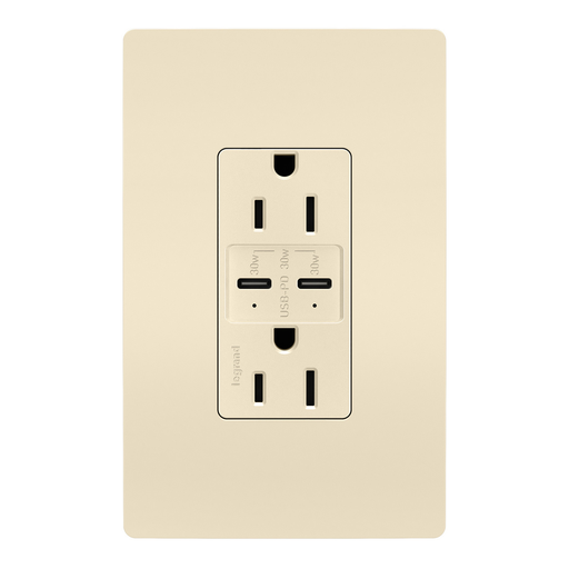 Mayer-DDS-radiant® 15A Tamper Resistant Ultra Fast PLUS Power Delivery USB Type C/C Outlet, Light Almond-1