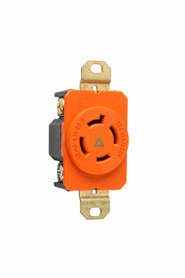 Product image for Pass & Seymour IGL1420-R Turnlok Single Receptacle, 4wire, 20A 125/250V Isolated Ground