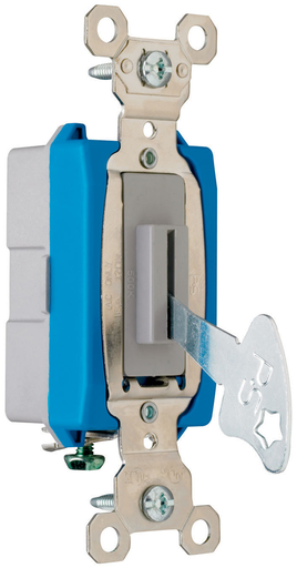 Product image for Pass & Seymour PS15AC1-L 1pole Lock Switch, Back & Side Wire, 15A 120/277V - Gray