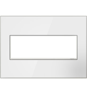 Product image for Pass & Seymour AWM3G-MW4 3-Gang 2-Module Wall Plate - Mirror White