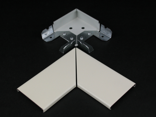 Product image for Wiremold V2411M 1-29/32 x 3-15/16" Ivory Steel 2-Channel Raceway Flat Elbow