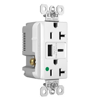 Product image for P&S TR20HUSBACW 20A 125V DUP HG TR