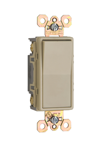 Product image for Pass & Seymour 2628-I Four-way Illuminated Decorator Switch, 20A 120V, Back & Side Wire - Ivory