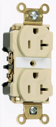 Pass & Seymour 5362-AI Industrial Extra Heavy-Duty Spec Grade Duplex Receptacle, Back & Side Wire, 20A 125V - Ivory Product image for Pass & Seymour 5362-AI Industrial Extra Heavy-Duty Spec Grade Duplex Receptacle, Back & Side Wire, 20A 125V - Ivory