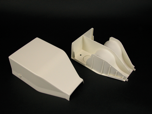 Product image for Wiremold 2310DFO Ivory Non-Metallic 1-Channel Raceway Radiused Divided Entrance End