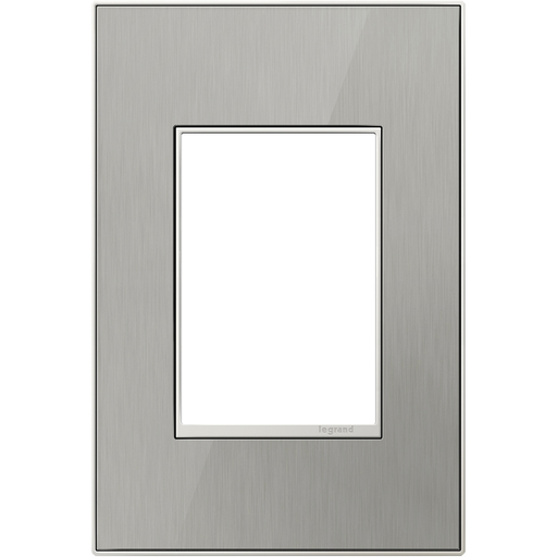 Product image for Pass & Seymour AWM1G3-MS4 1-Gang 3-Module Wall Plate - Brushed Stainless Steel