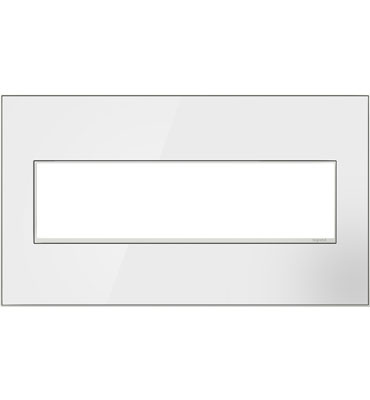 Product image for Pass & Seymour AWM-4GMWW4 4-Gang 2-Module Wall Plate - Mirror White on White
