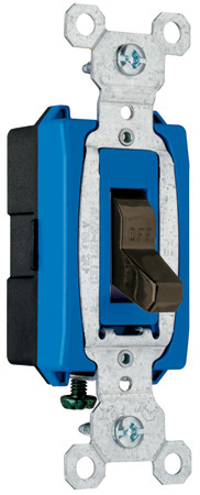 Product image for Pass & Seymour CS15AC1 15 Amp 120/277 VAC 1-Pole Brown Glass Reinforced Nylon Screw Mounting Toggle Switch