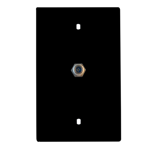 Product image for On-Q TPCATV-BK 1-Gang 1-F-Coaxial Connector Black Nickel Plated Steel Standard Communication Wallplate