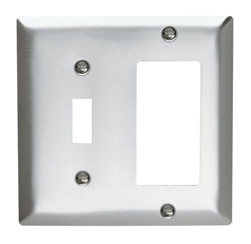 Mayer-DDS-Combination Openings, 1 Toggle Switch and 1 Decorator, Two Gang, 302/304 Stainless Steel-1