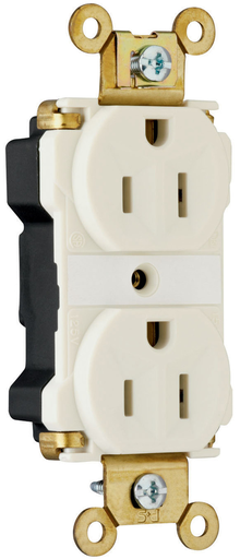 Product image for Pass & Seymour PT5262-ALA PlugTail™ Industrial Extra Heavy-Duty Spec Grade Duplex Receptacle, 15A 125V - Light Almond