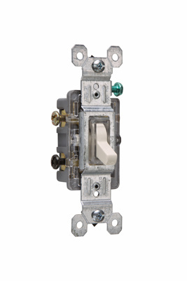 Product image for Pass & Seymour 663-ISLG Three-way Lighted Toggle Switch, 15A 120V - Ivory