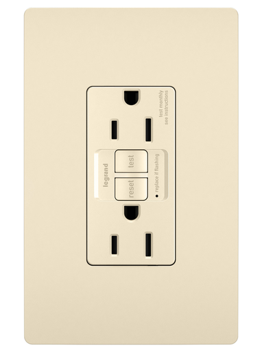 Mayer-DDS-radiant® Tamper-Resistant 15A Duplex Self-Test GFCI Receptacles with SafeLock® Protection, Light Almond-1