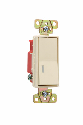 Product image for Pass & Seymour 2625-I Single Pole, Back and Side Wire, Illuminated Decorator Switch, 20 amps, 120V - Ivory