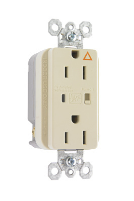 Product image for Pass & Seymour IG5262-ISP Isolated Ground Surge Protective Duplex Receptacle, Back & Side Wire, 15A 125V - Ivory