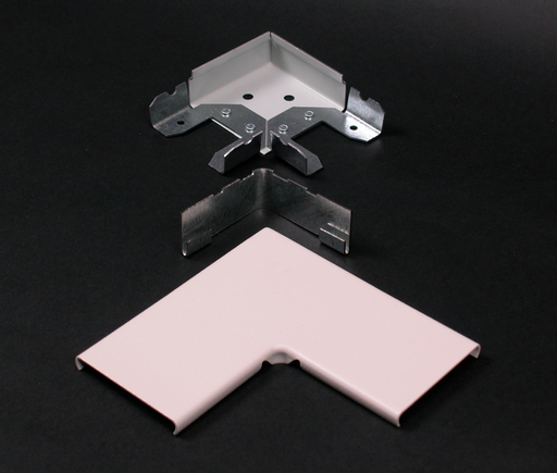 Product image for Wiremold 2411D-FW 2400D-Series Divided Flat Elbow Fitting, Fog White